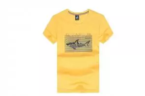 shark hommes t-shirt polo shirt summer simple loose half sleeve yellow